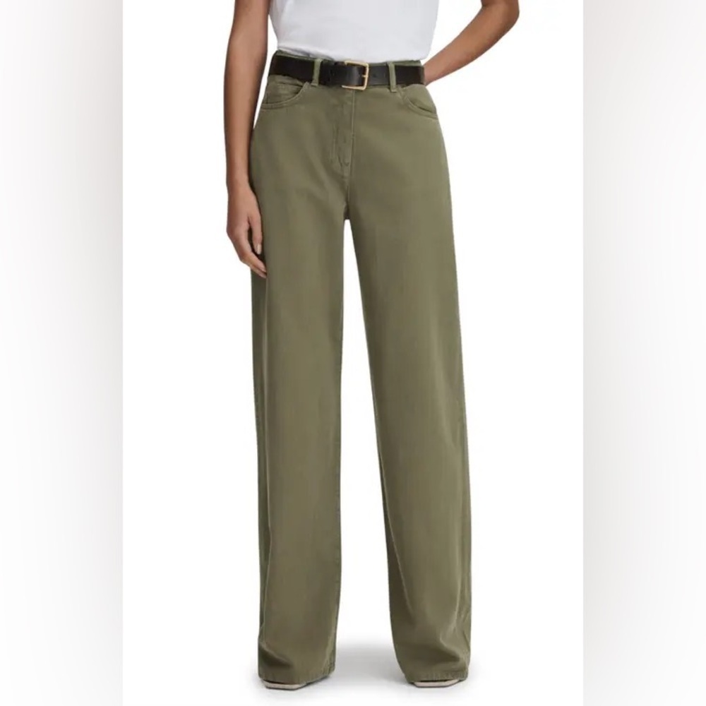 640 - Style & Co NWT Pale Green Wide Leg High Rise Jeans, Size 12